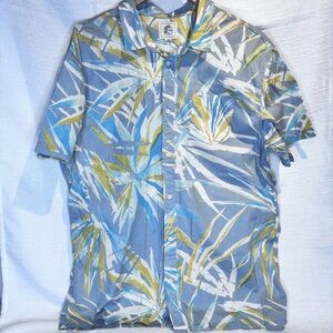 O'neill Hawaiian Tropical Shirt Standard Fit Short Sleeve Button-Up Blue